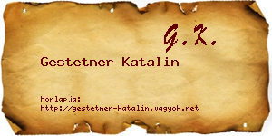 Gestetner Katalin névjegykártya